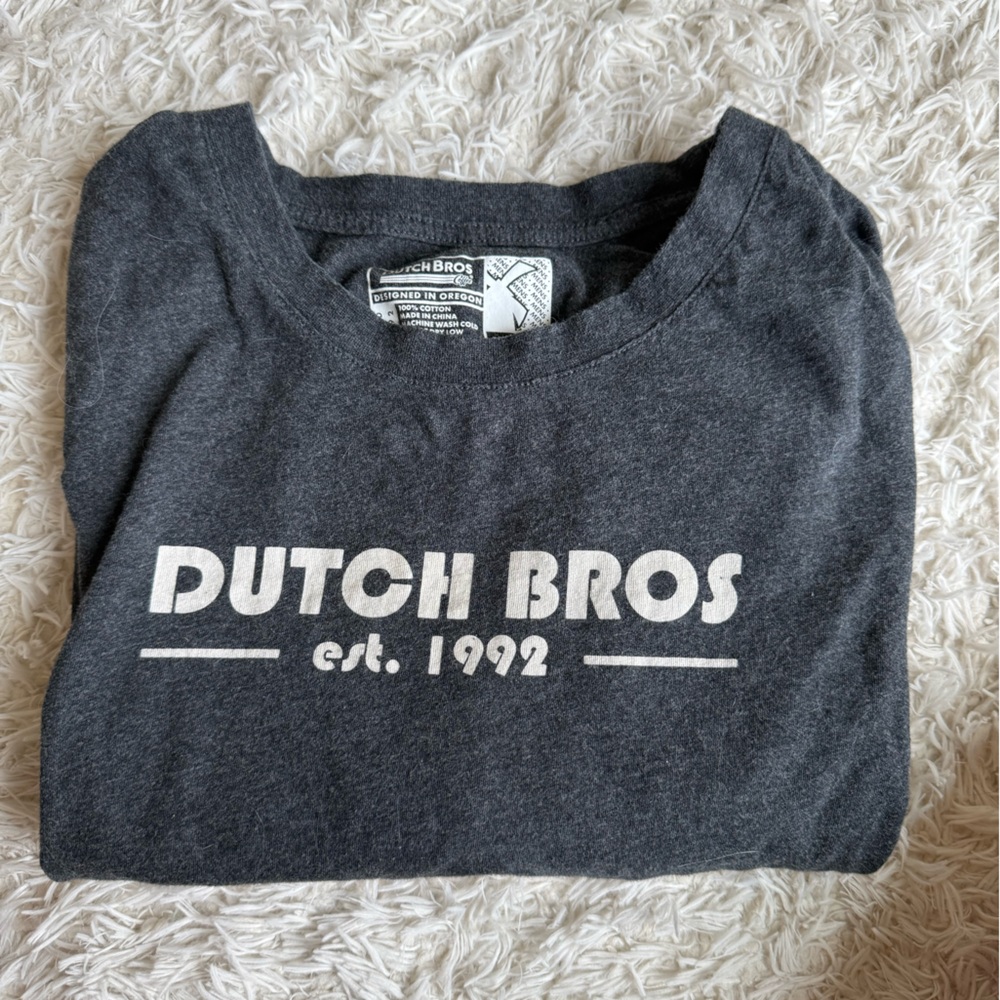 Dutch Bros Charcoal Tee with White Logo